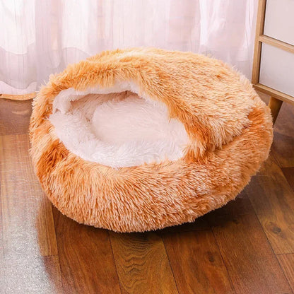 Plush Round Cat Bed Pet Mattress Warm Soft and Comfortable Basket Cat