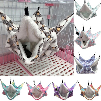 Hammock for Rats Double Thick Plush Winter Warm Bed for Hamster House