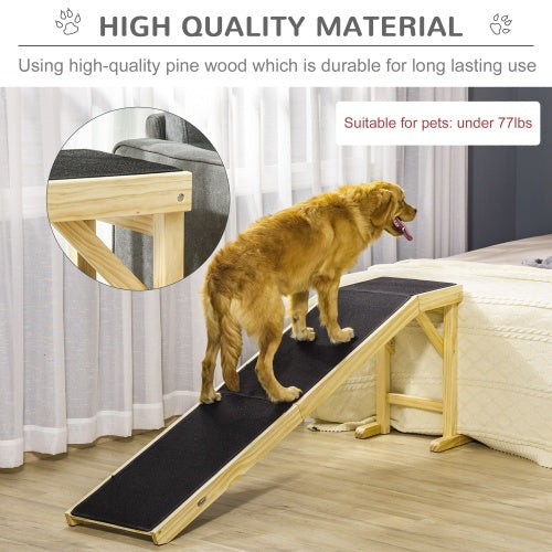 Ramp For Dog Bed, Pet Ramp For Dog With Non-slip Carpet And Top