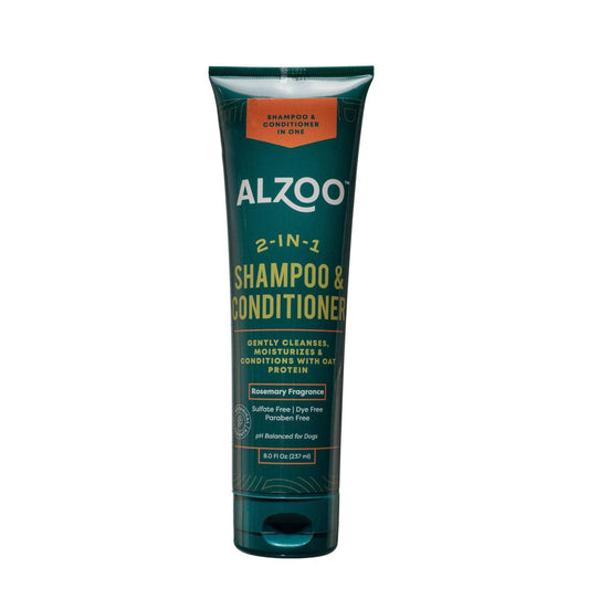 ALZOO Plant-Based 2-in-1 Dog Shampoo & Conditioner with Rosemary, 8oz