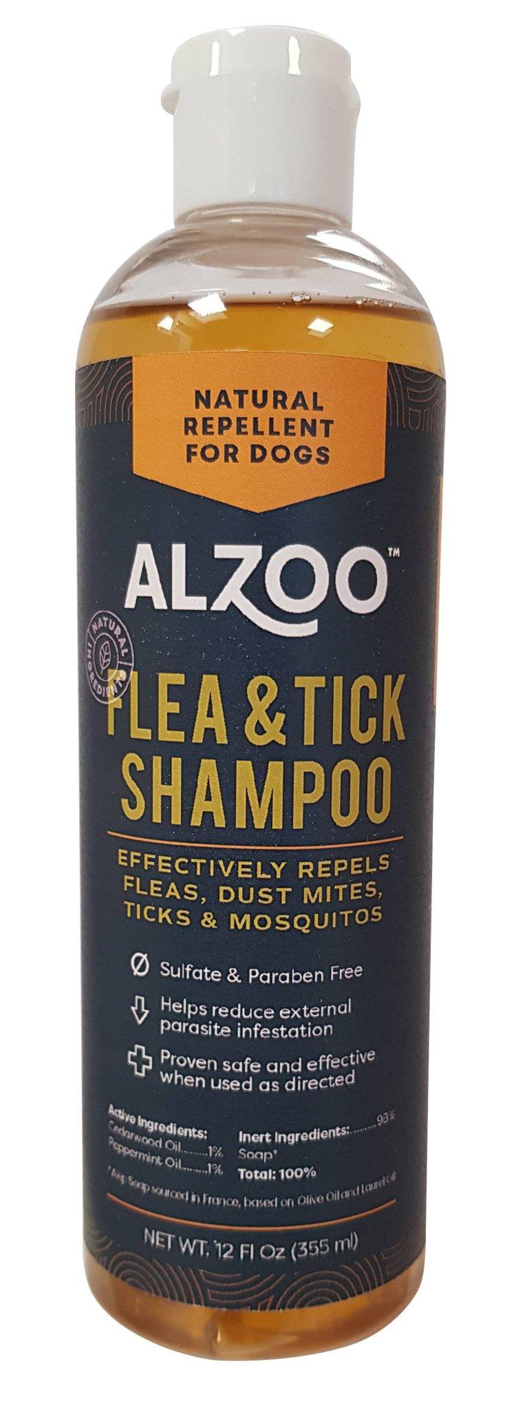 ALZOO Plant-Based Flea and Tick Repellent Shampoo for Dogs - 12oz