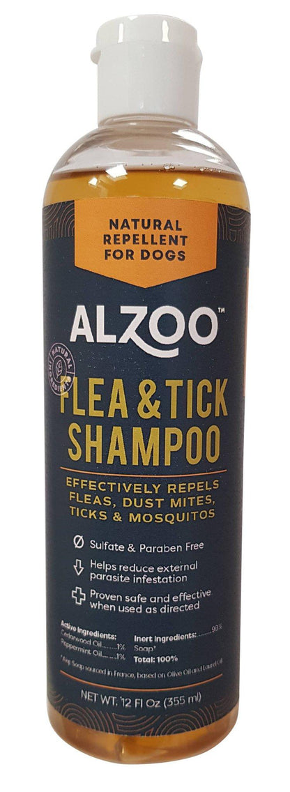 ALZOO Plant-Based Flea and Tick Repellent Shampoo for Dogs - 12oz