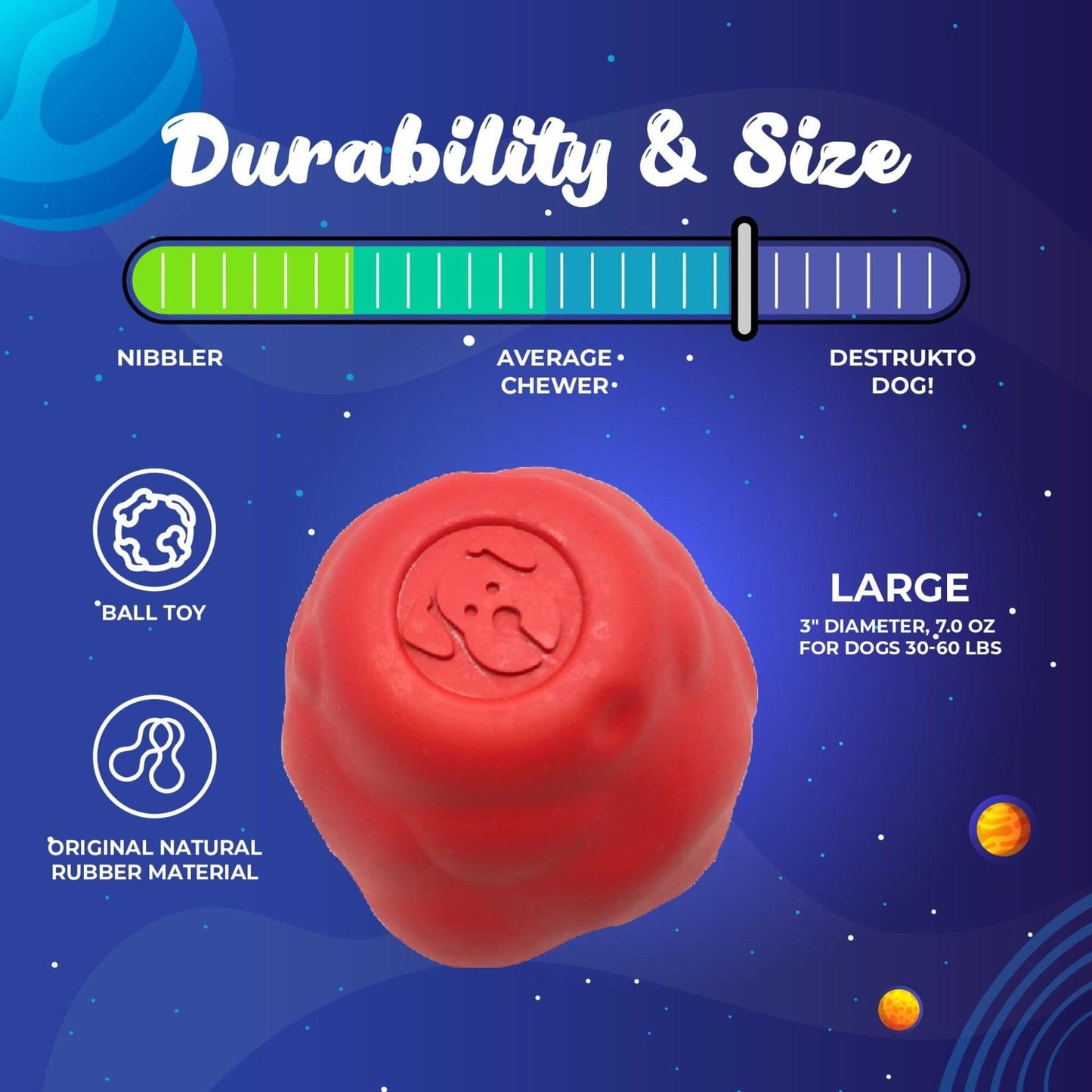 Asteroid Ultra Durable Rubber Chew Toy for Active Dogs
