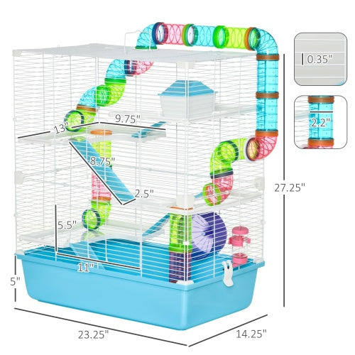 Oversized 23 Hamster Cage With Tube And Tunnel, Portable Carrying
