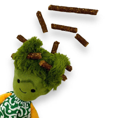 Broccoli Squeaky Plush Treat Dispenser for Dogs