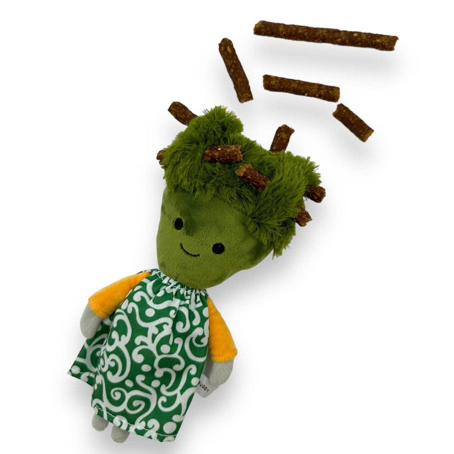 Broccoli Squeaky Plush Treat Dispenser for Dogs
