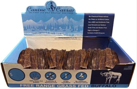 Canine Caviar Premium 6" Flat Buffalo Jerky Treats