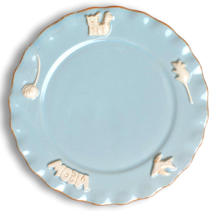 Cat Whisker Relief Handmade Stoneware Feeder
