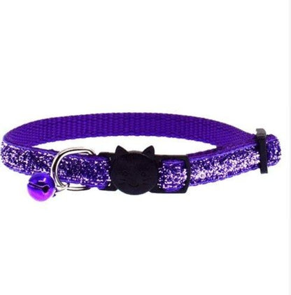 Colorful Fish Scale Cat Collar With Adjustable Bell - Stylish And Safe