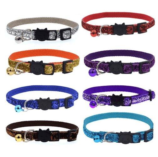 Colorful Fish Scale Cat Collar With Adjustable Bell - Stylish And Safe