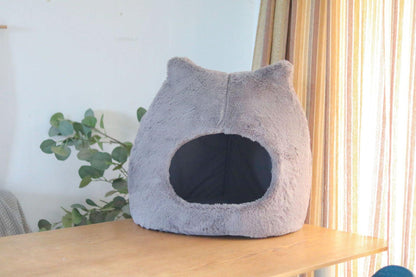 Cozy Retreat: Removable And Washable Semi-Closed Cat Bed For Autumn