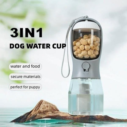 Dog Water Cup Drinking Food Garbage Bag Three-In-One Portable