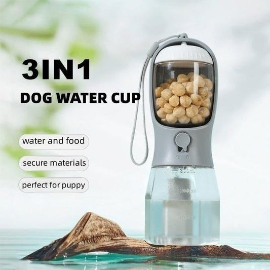 Dog Water Cup Drinking Food Garbage Bag Three-In-One Portable