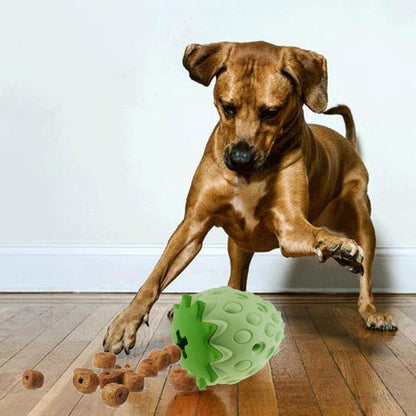Strawberry Surprise Leaky Food Ball - Durable Chew Toy For Dogs And