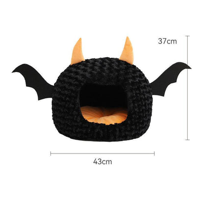 Cozy Halloween Devil Den Pet Bed