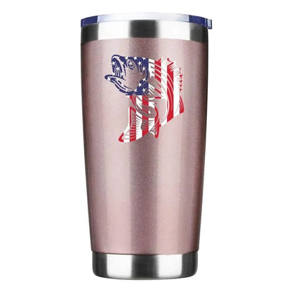 American Flag Fish 20oz Insulated Vacuum Sealed Tumbler