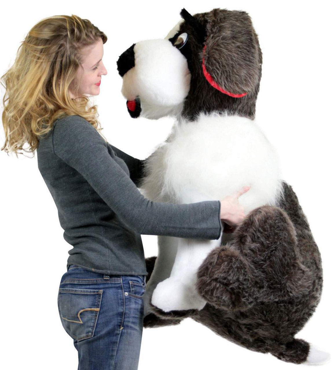 American Made Life Size Stuffed Saint Bernard 38 Inch Soft Big Plush