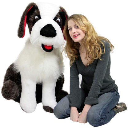 American Made Life Size Stuffed Saint Bernard 38 Inch Soft Big Plush